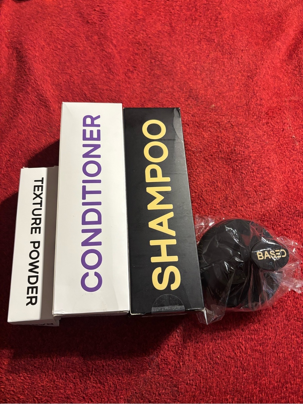 Based Hair care bundle Texture Powder, Conditioner & Shampoo Set & Brush . New